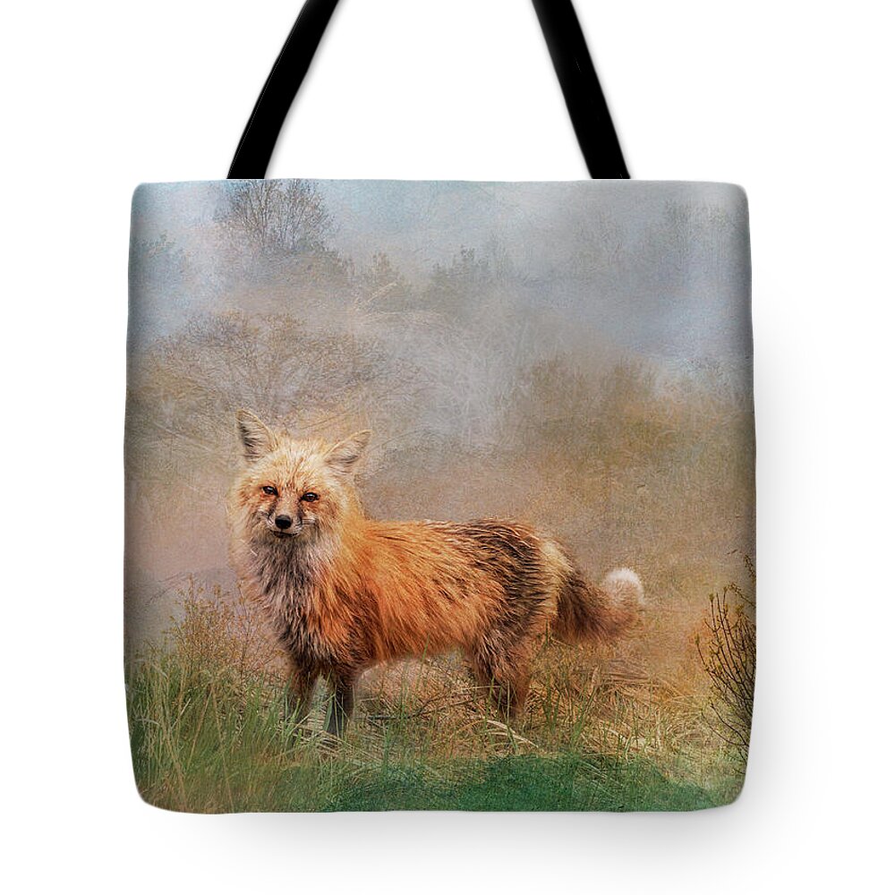 Fox Tote Bag featuring the photograph Friendly Fox - Hello by Patti Deters