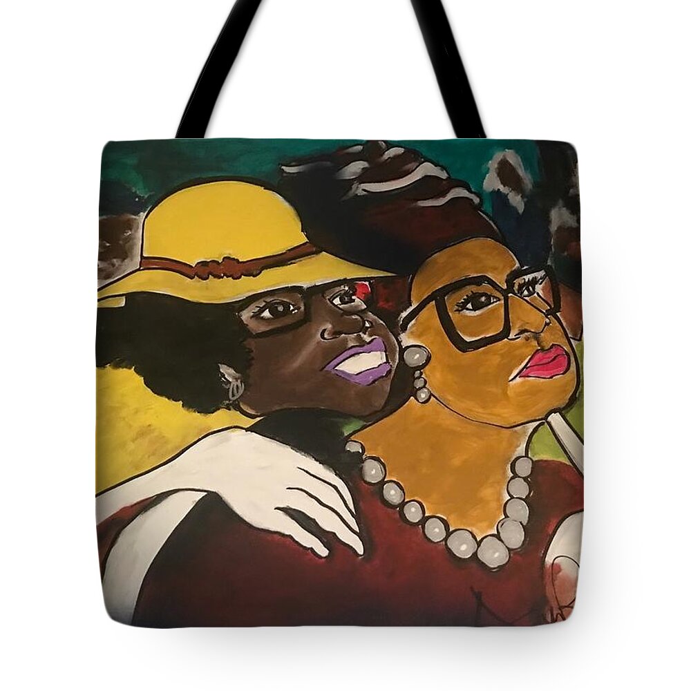  Tote Bag featuring the painting Friends by Angie ONeal