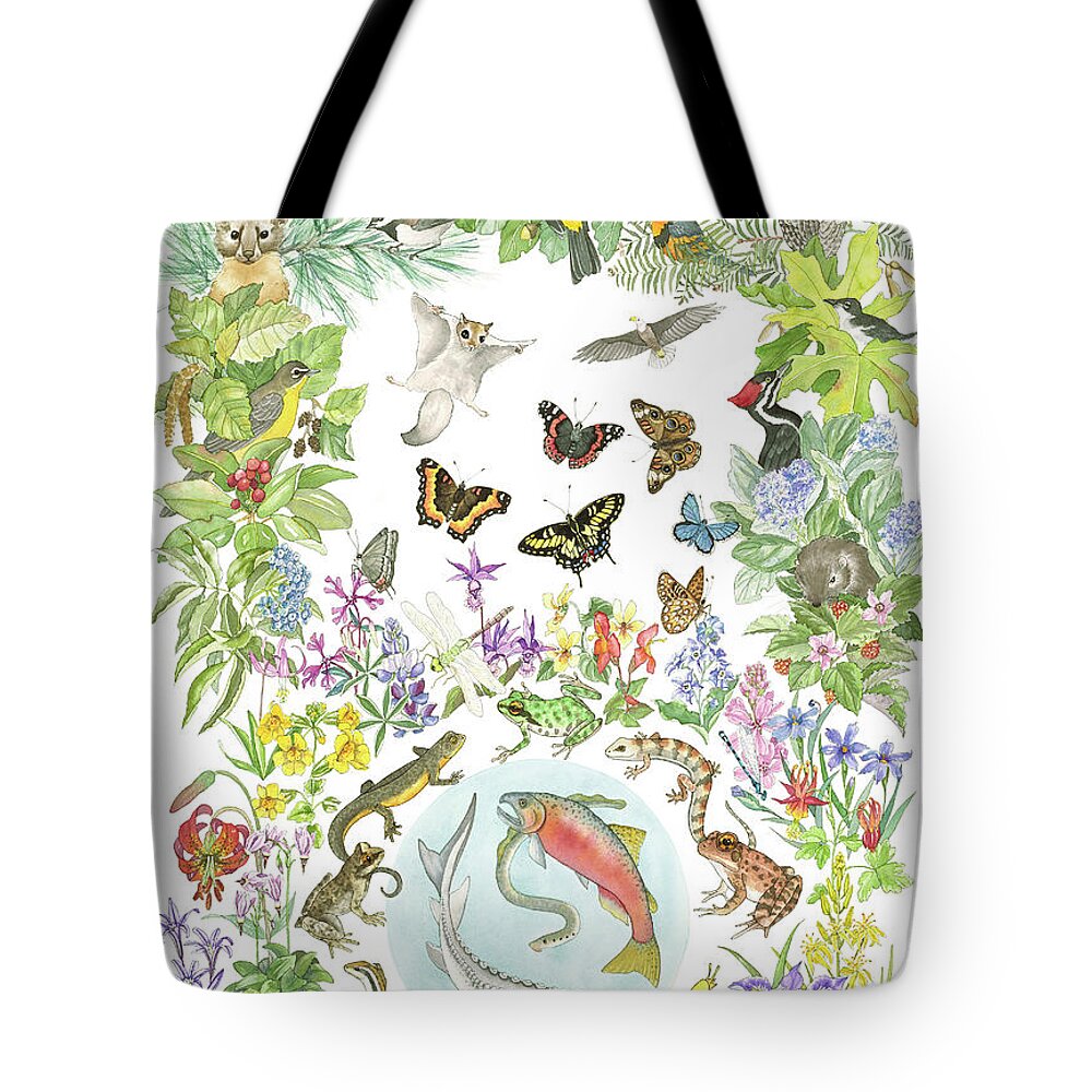 Animals Tote Bag featuring the painting Friends of the Eel River by Lucy Arnold