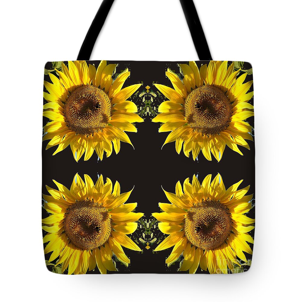 Nature Tote Bag featuring the photograph Friendship of Sunflowers by Leonida Arte