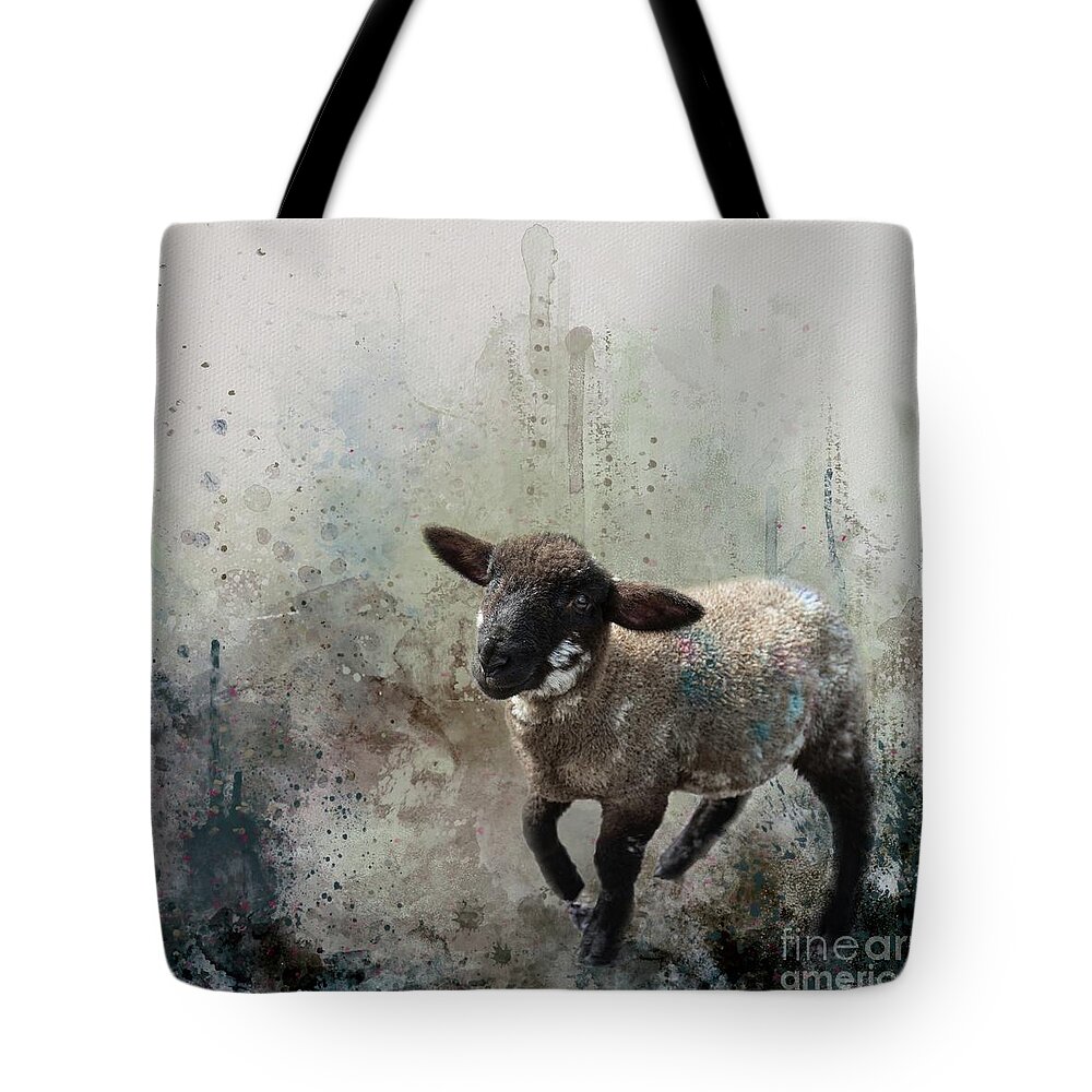 Lamb Tote Bag featuring the photograph Frisky Lamb by Eva Lechner
