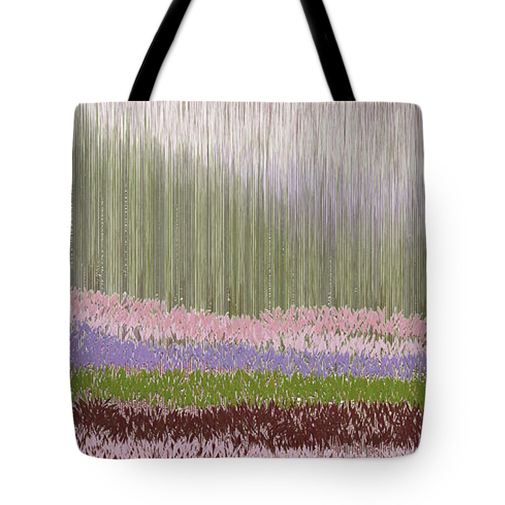 Abstract Tote Bag featuring the digital art From The Fountain Grass by Bentley Davis