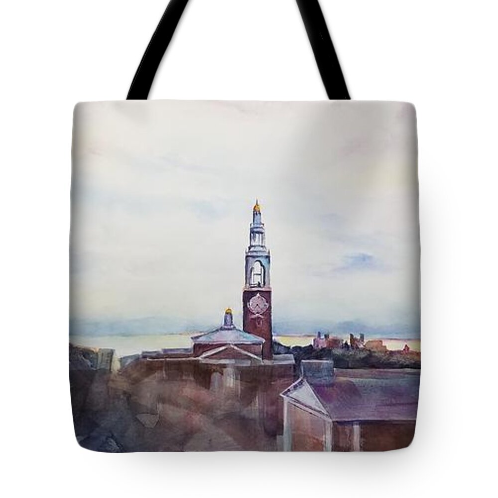 Burlington Tote Bag featuring the painting From the Hill by Amanda Amend