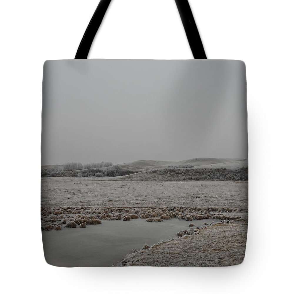 North Dakota Tote Bag featuring the photograph Frosty Creek by Amanda R Wright