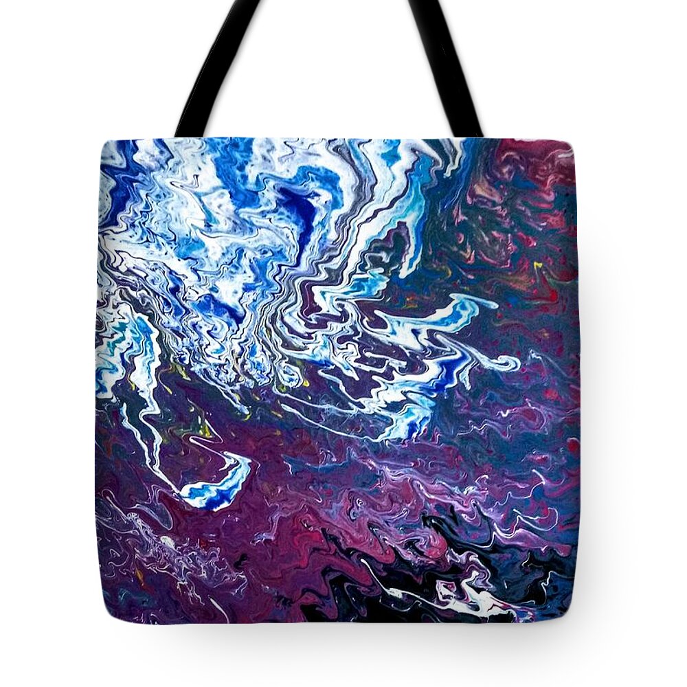 Purple Tote Bag featuring the painting Frozen Sky by Anna Adams