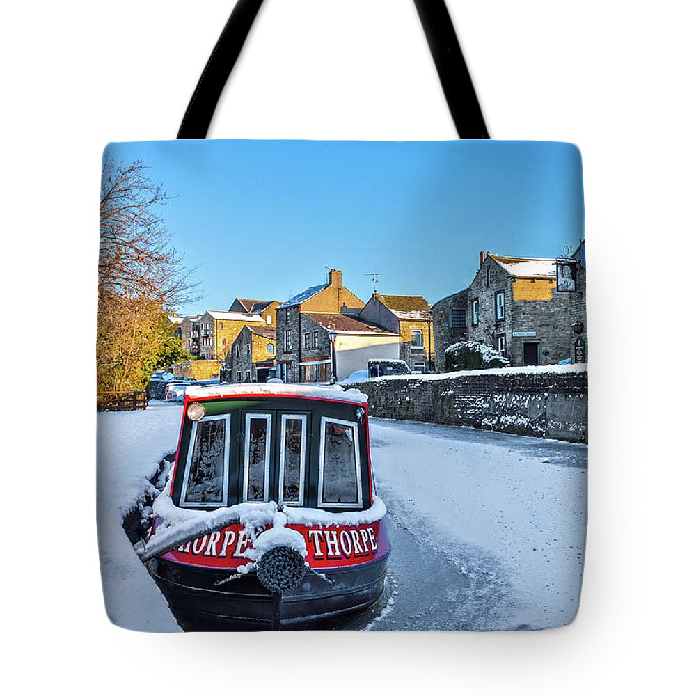 Uk Tote Bag featuring the photograph Frozen Springs Branch, Skipton by Tom Holmes Photography