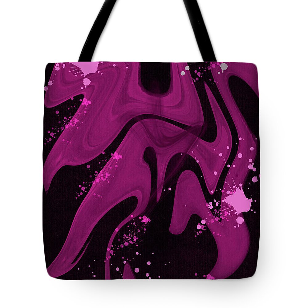  Tote Bag featuring the digital art Fuchsia and Splat by Michelle Hoffmann