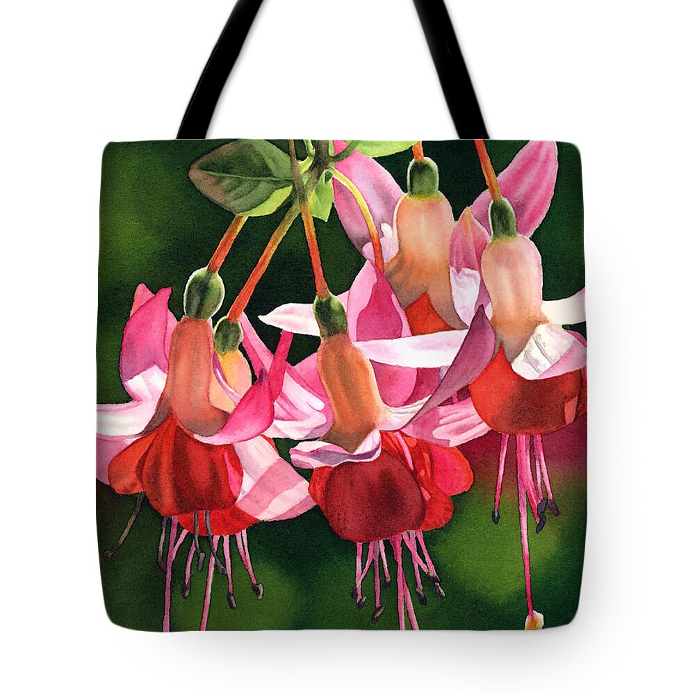 Fuchsia Tote Bag featuring the painting Fuchsia by Espero Art