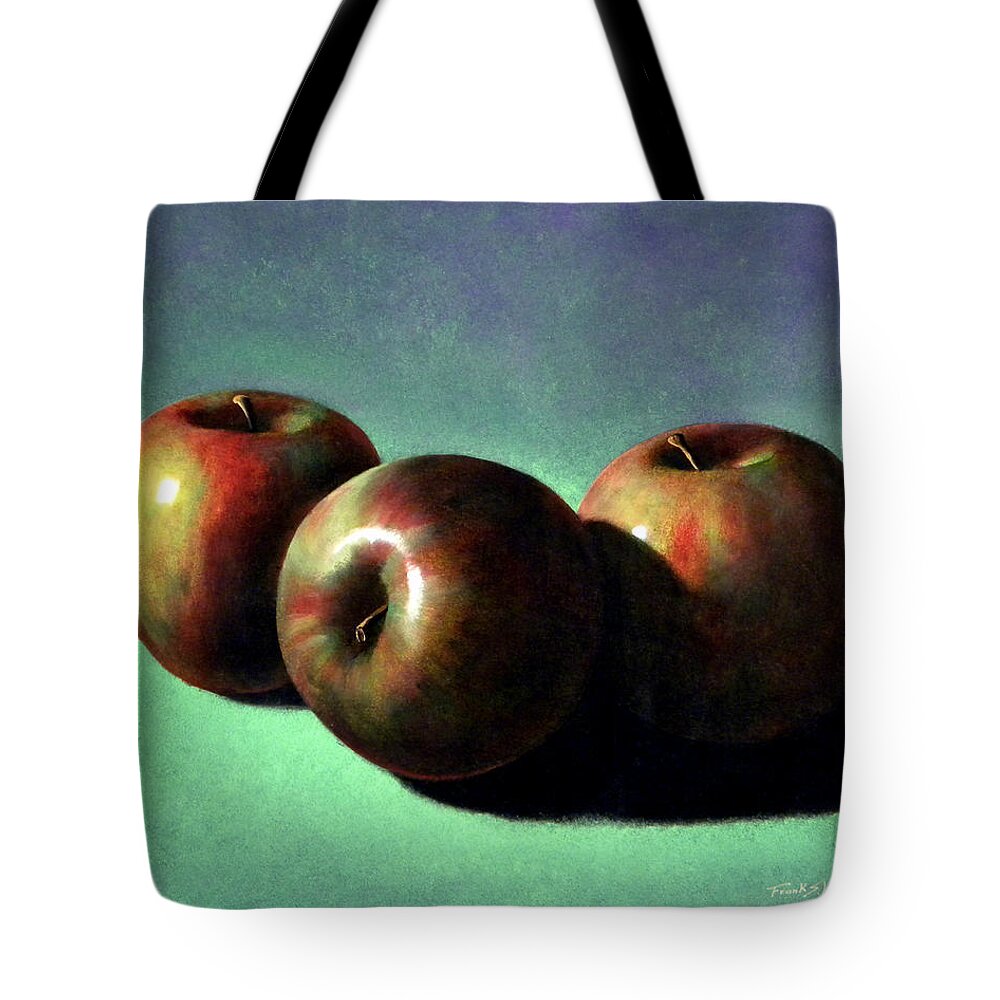 Still Life Tote Bag featuring the painting Fuji Apples by Frank Wilson