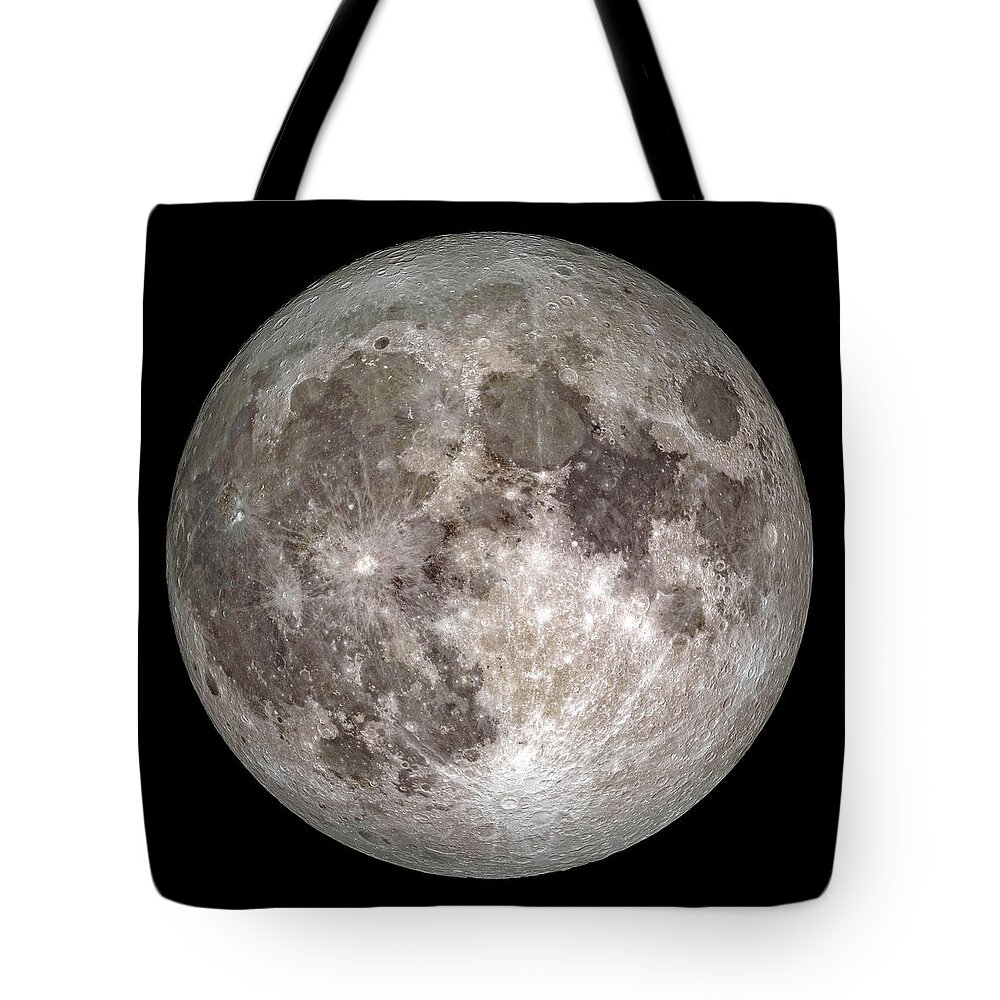 Moon Tote Bag featuring the photograph Full Moon Outer Space Image by Bill Swartwout