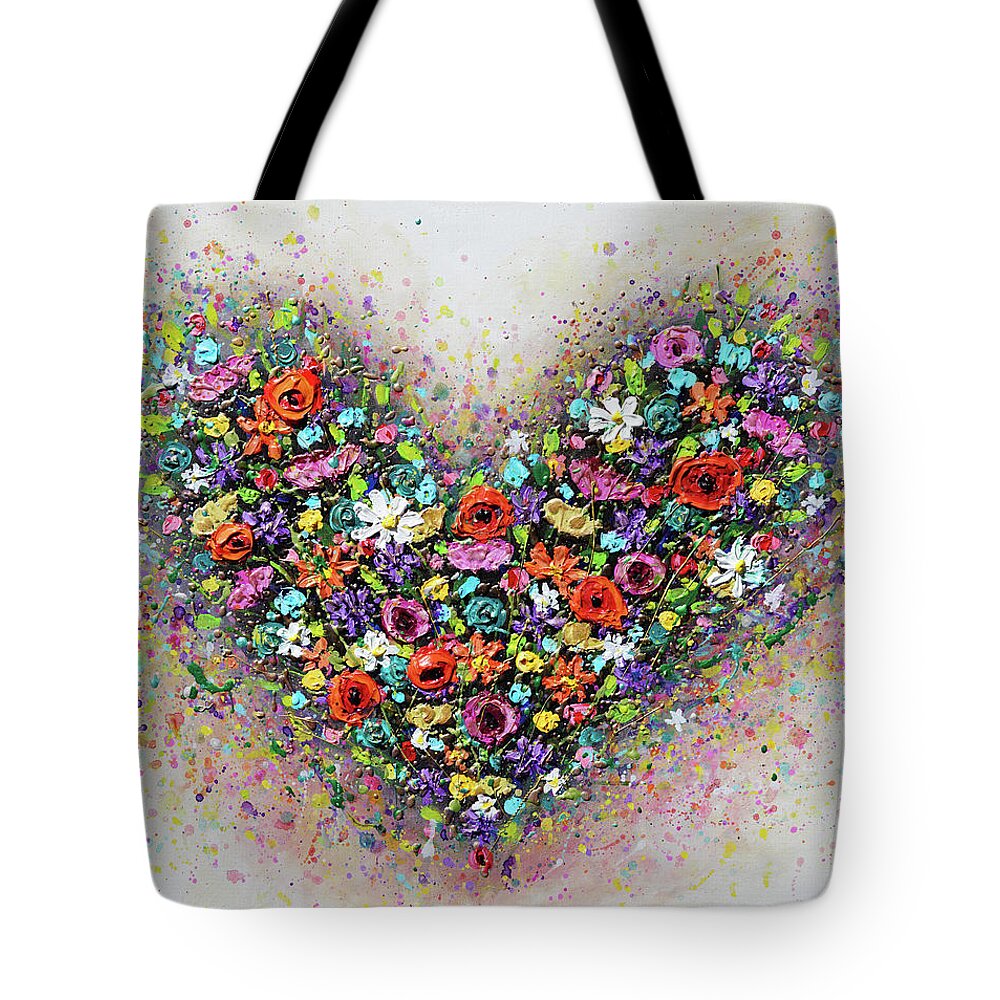 Heart Tote Bag featuring the painting Full of Love by Amanda Dagg