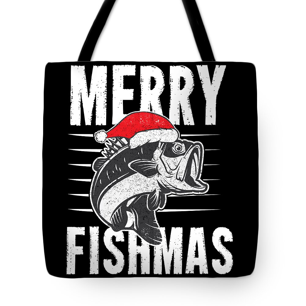 Funny Christmas Xmas Fishing Santa Fish Holiday Gift Idea Tote Bag