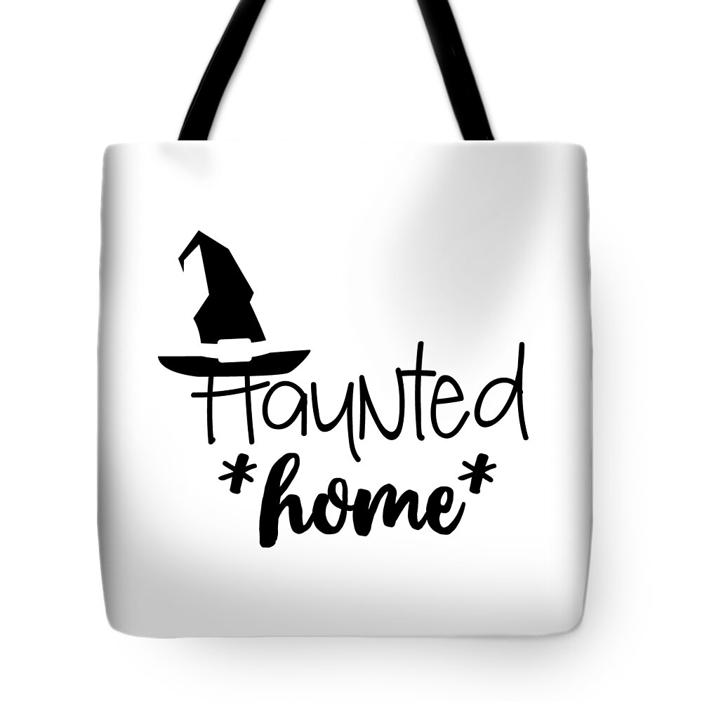 Funny Halloween Gifts Tote Bag featuring the digital art Funny Halloween Gifts - Haunted Home by Caterina Christakos