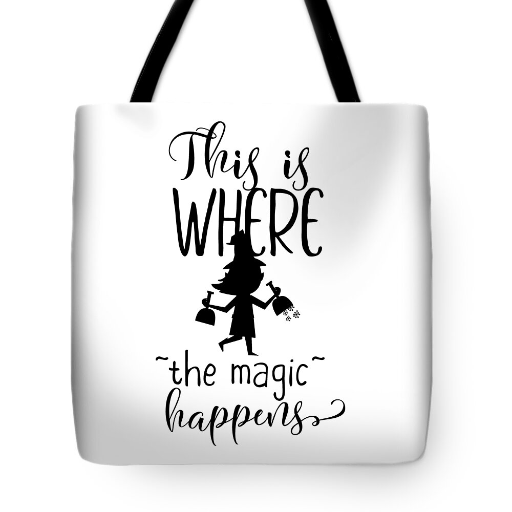 Funny Halloween Gifts Tote Bag featuring the digital art Funny Halloween Gifts - Magic by Caterina Christakos