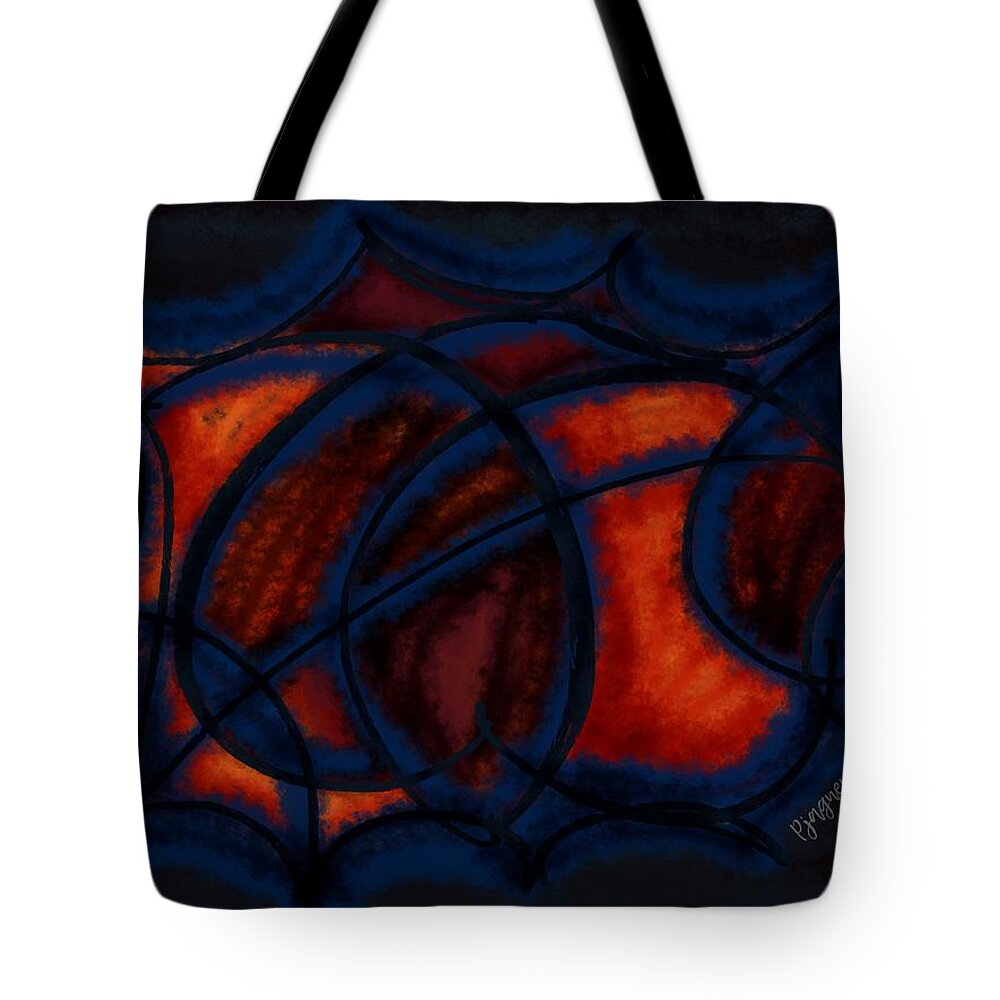 Fusion Tote Bag featuring the digital art Fusion by Ljev Rjadcenko