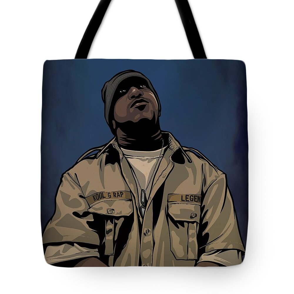 Koolgrap Tote Bag featuring the drawing G Rap Giancana by Miggs The Artist