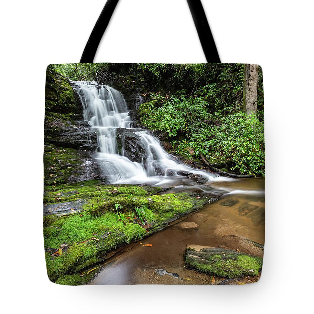 Gage Creek Falls Tote Bag featuring the photograph Gage Creek Falls by Chris Berrier