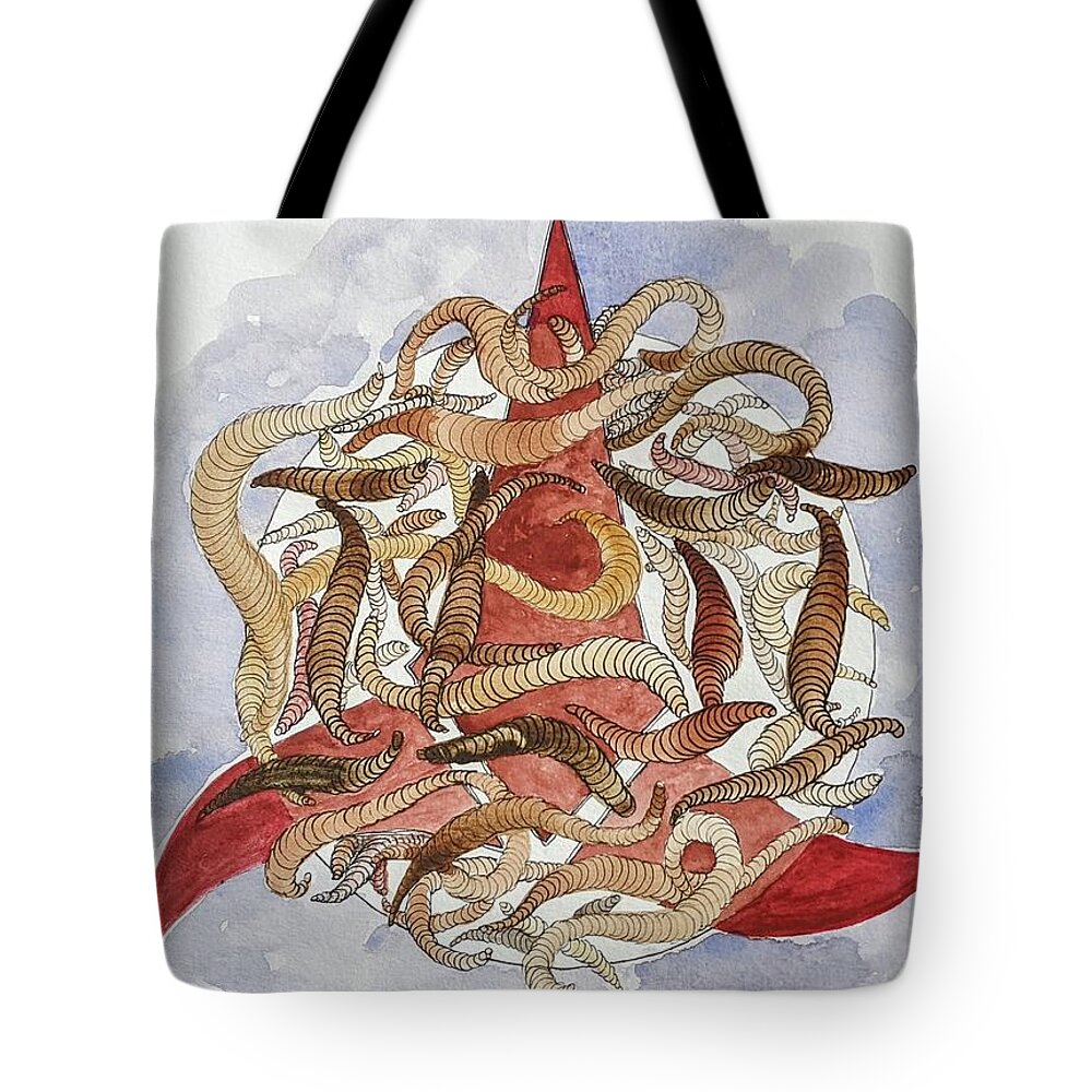 Gagh Tote Bag featuring the mixed media Gah by Lisa Mutch