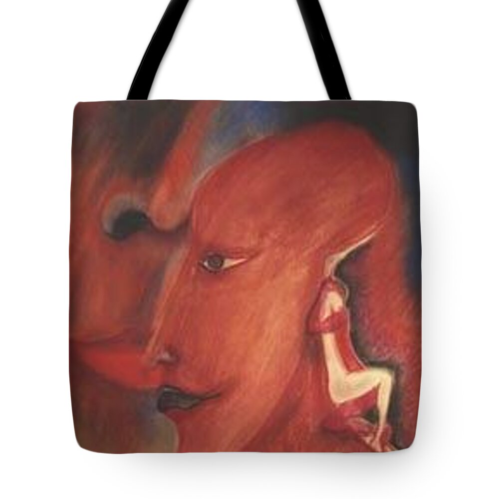 Chalk Tote Bag featuring the pastel Gaian Fertility by Raymond Fernandez
