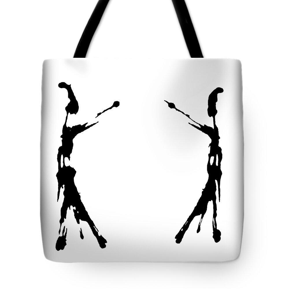 Abstract Tote Bag featuring the painting Galactic Gunslingers by Stephenie Zagorski