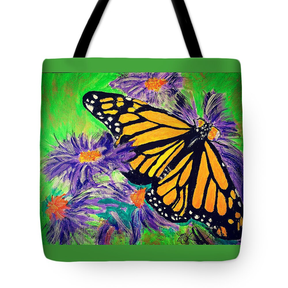 Butterfly Tote Bag featuring the painting Monarch Butterfly by Melody Fowler