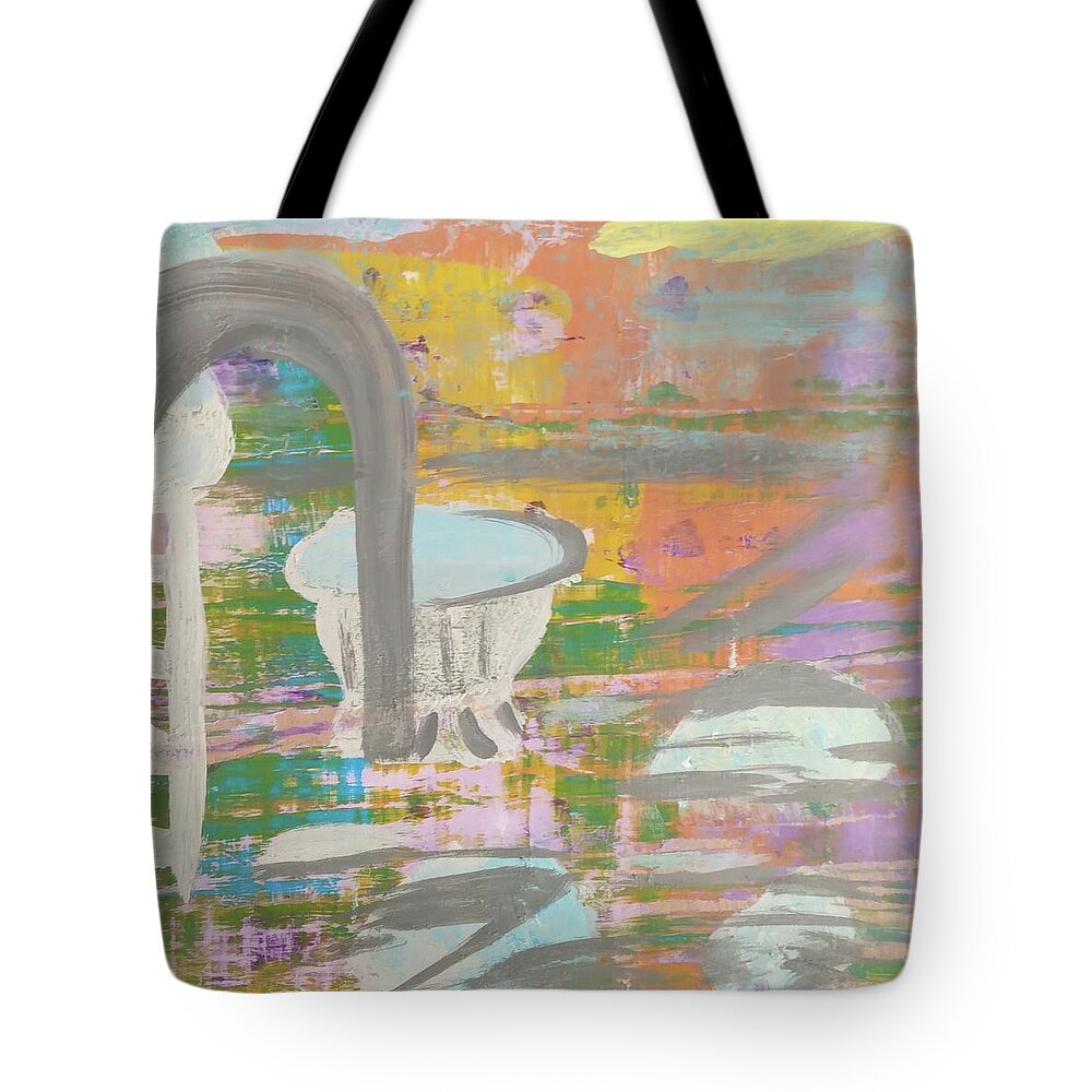 Abstract Tote Bag featuring the painting Garden Light by Suzanne Berthier