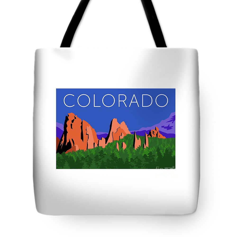 Garden Of The Gods Tote Bag featuring the digital art Garden of the Gods Blue by Sam Brennan