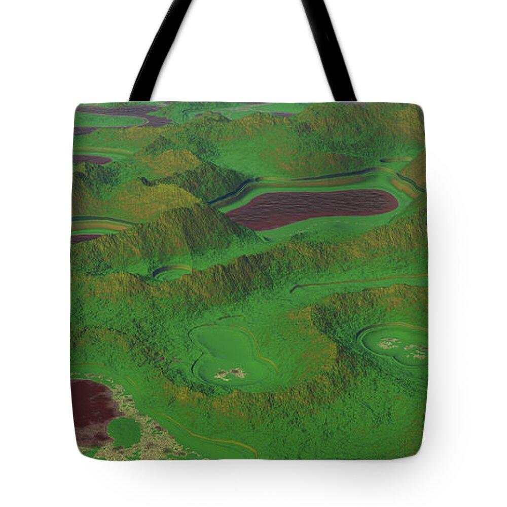 Exoplanet Tote Bag featuring the digital art Garden Planet 4 by Bernie Sirelson