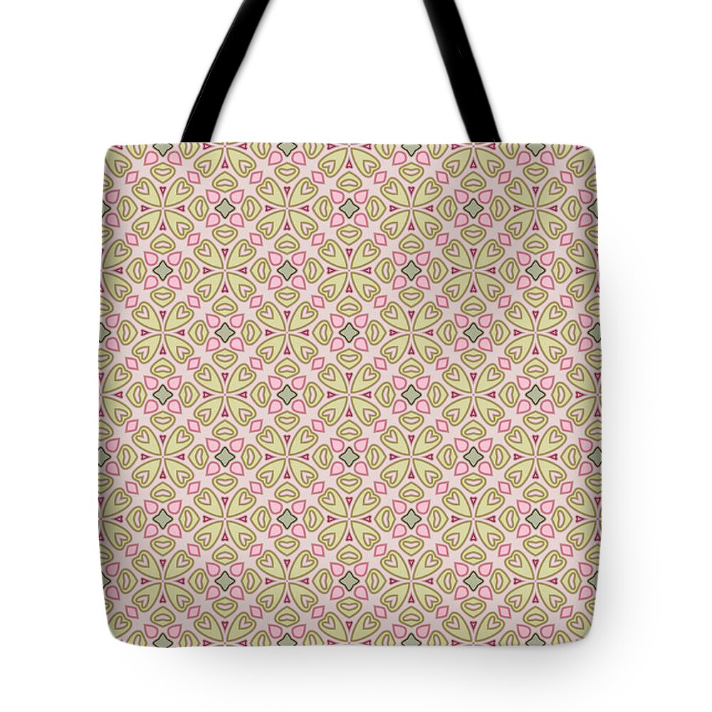 Pastel Tote Bag featuring the digital art Garden Posie Pattern #2 by Lynn Evenson