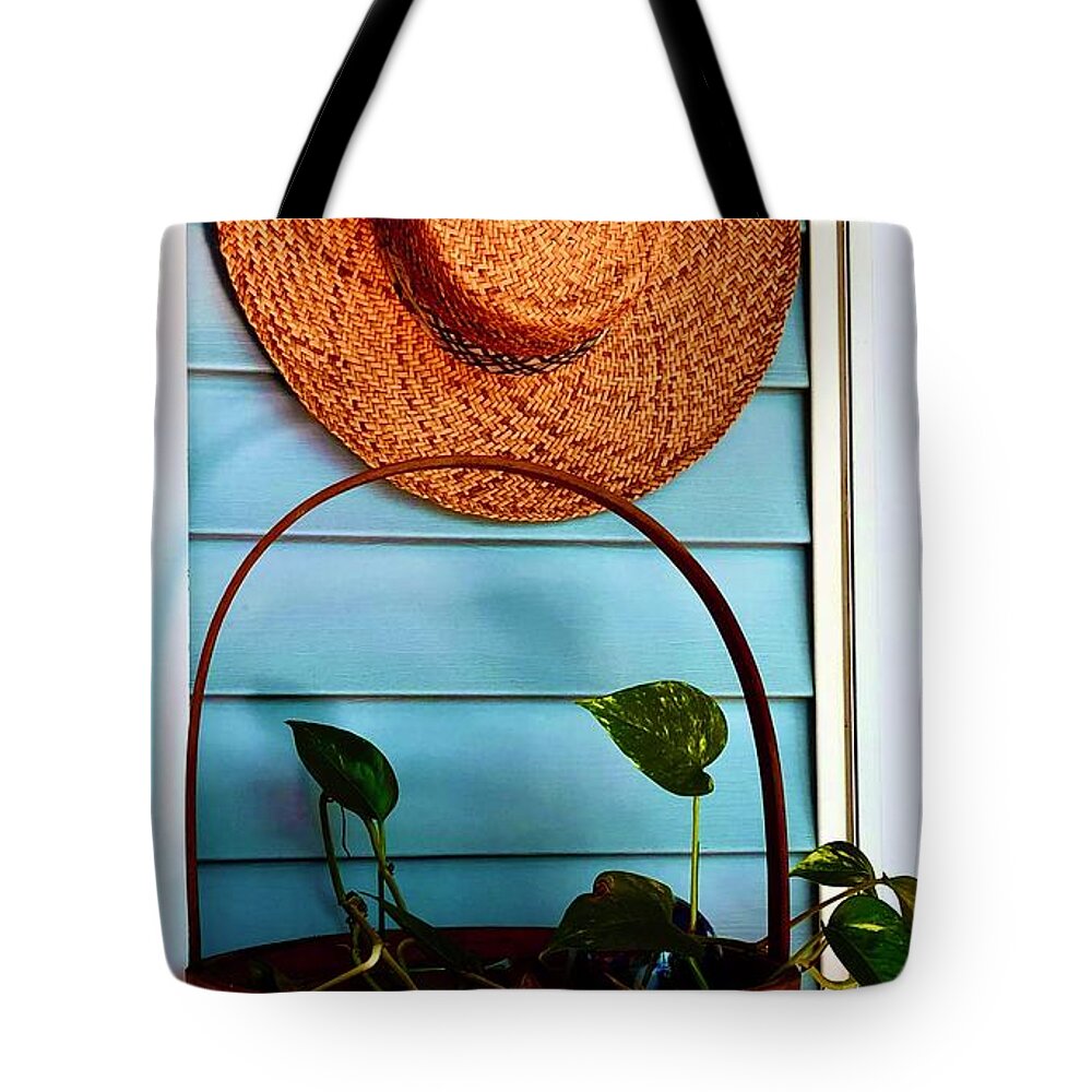 Gardening Tote Bag featuring the photograph Gardening Hat n Basket by J Hale Turner