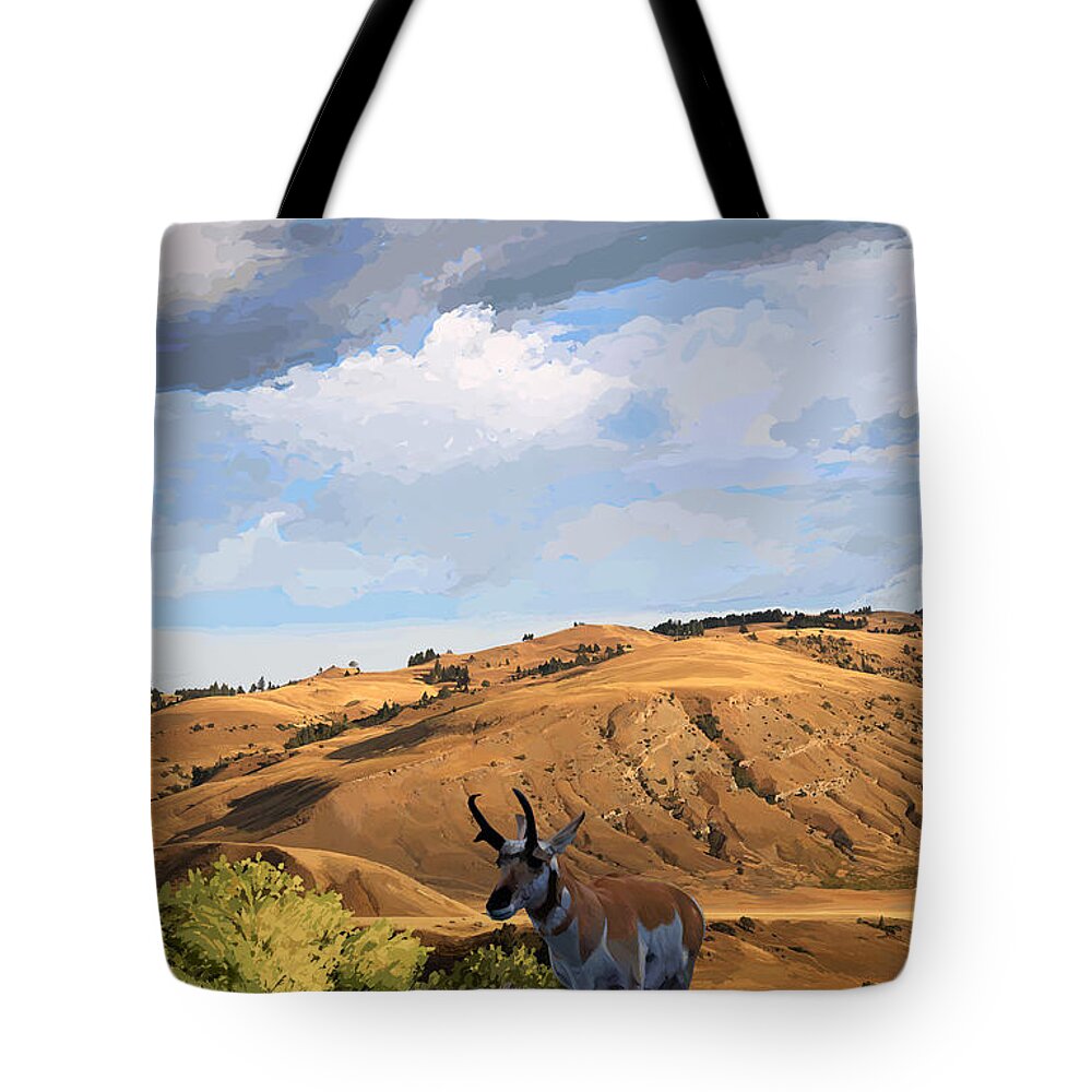 Animals Tote Bag featuring the painting Gardiner Autumn by Pam Little