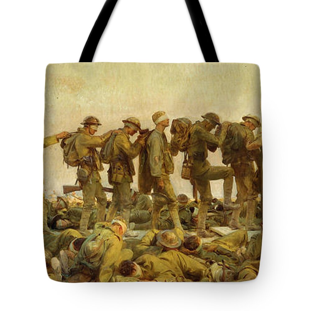 Sargent Tote Bag featuring the painting Gassed, 1919 by John Singer Sargent