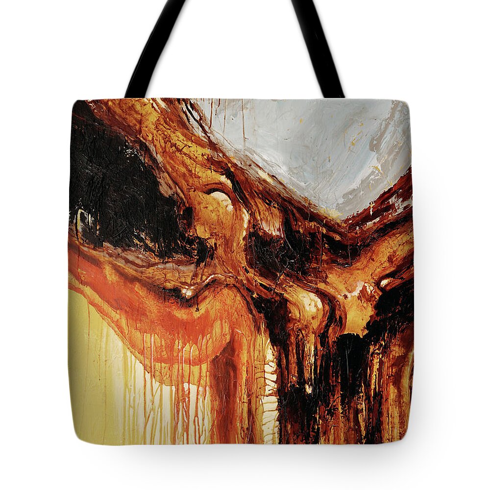 Nature Tote Bag featuring the painting Gate to the unknown by Sv Bell