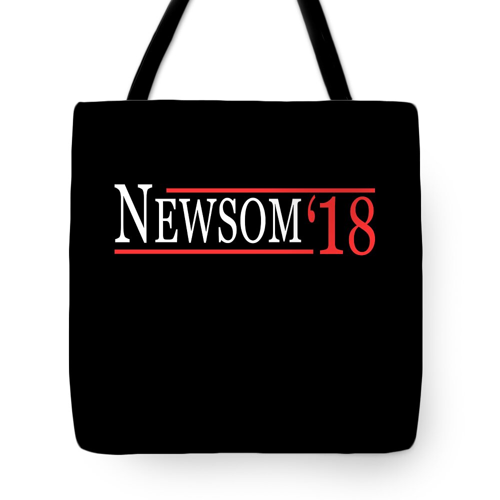 Funny Tote Bag featuring the digital art Gavin Newsom For Governor 2018 by Flippin Sweet Gear