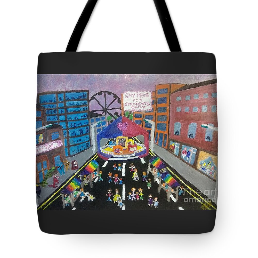 Lgbtq Tote Bag featuring the painting Gay Pride for straights only by David Westwood