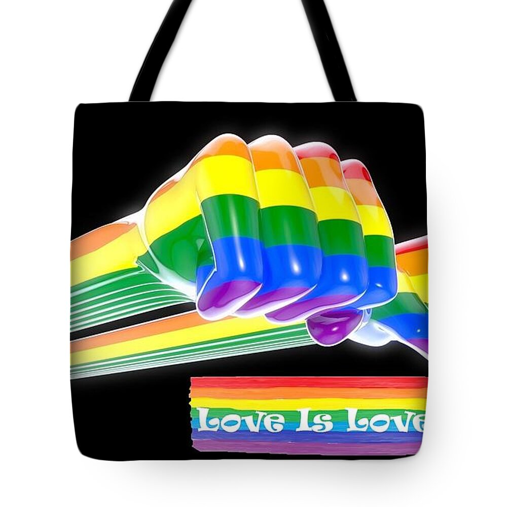 Gay Pride Tote Bag featuring the mixed media Gay Rights by Nancy Ayanna Wyatt