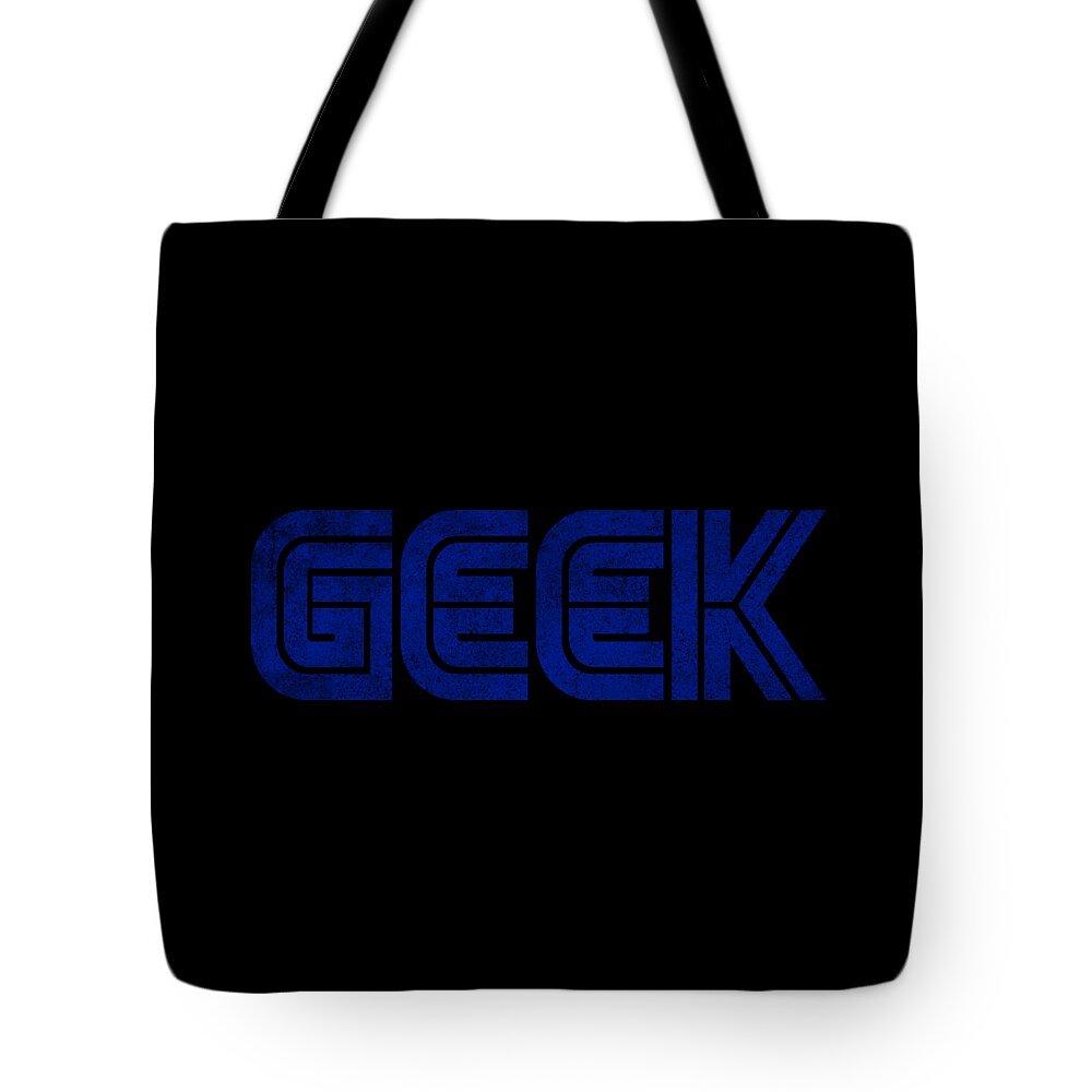 Cool Tote Bag featuring the digital art Geek White Vintage by Flippin Sweet Gear
