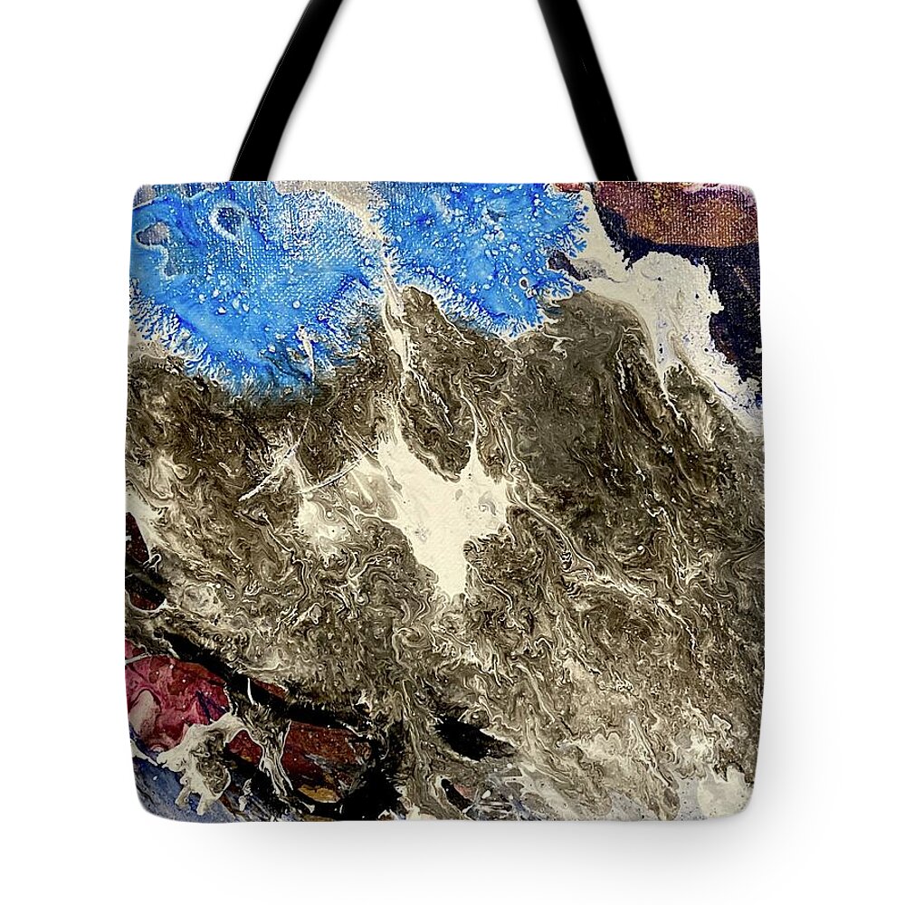 Acrylic Pour Tote Bag featuring the painting Genesis by David Euler