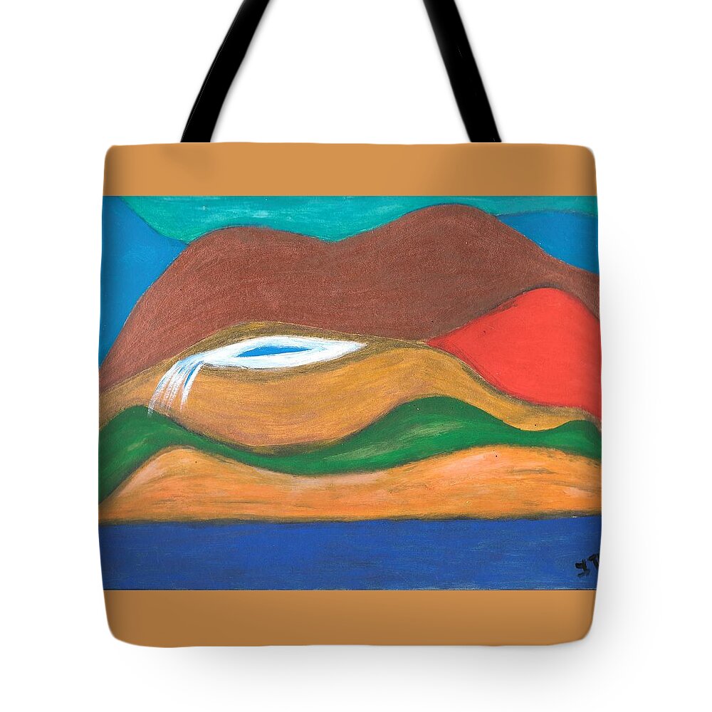 Genie Tote Bag featuring the painting Genie Land by Esoteric Gardens KN