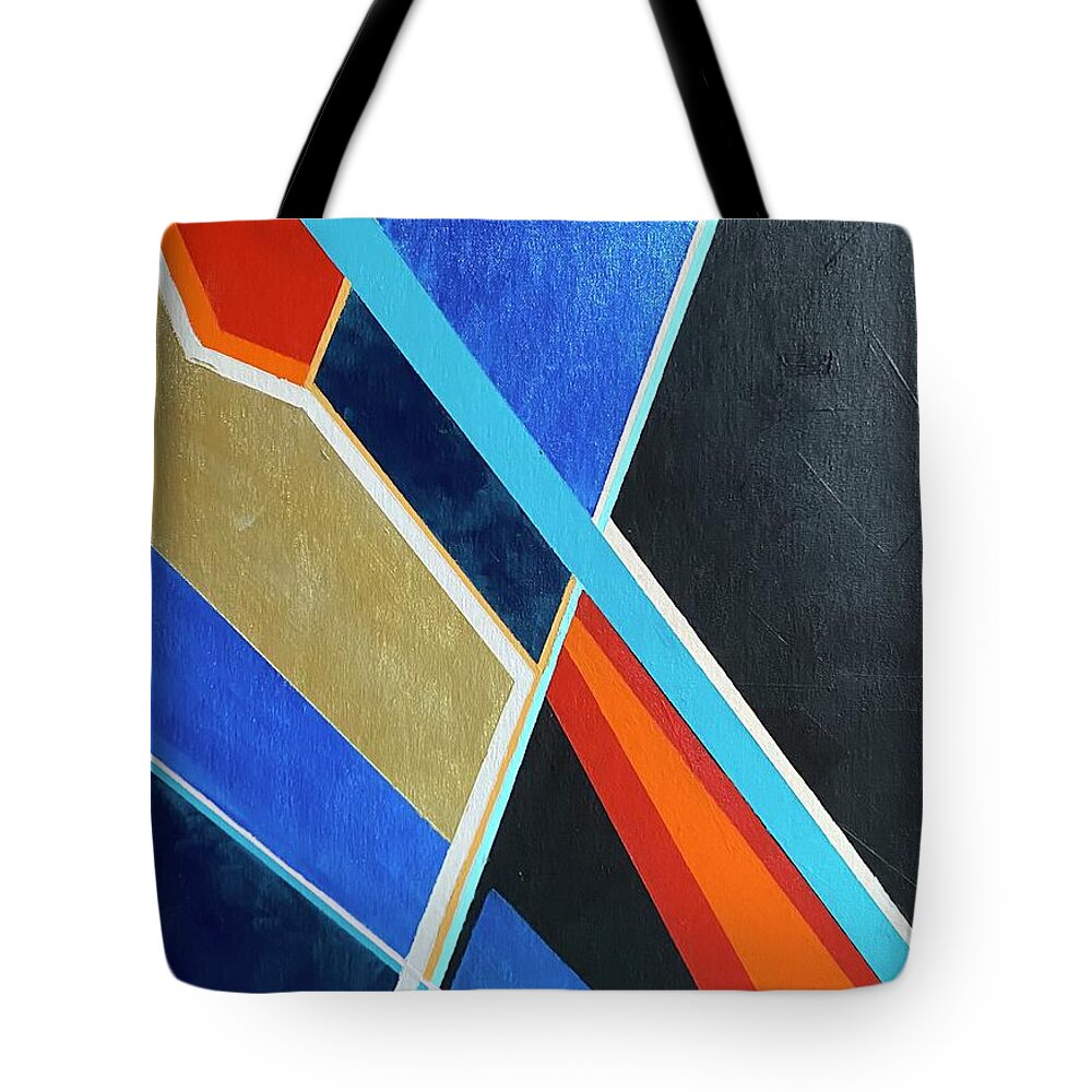 Abstract Art Tote Bag featuring the painting Geo II by Crystal Stagg