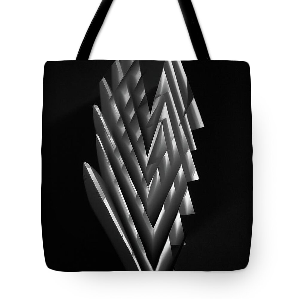 Geometric Tote Bag featuring the photograph Geometric Shapes Monochrome by Jeff Townsend