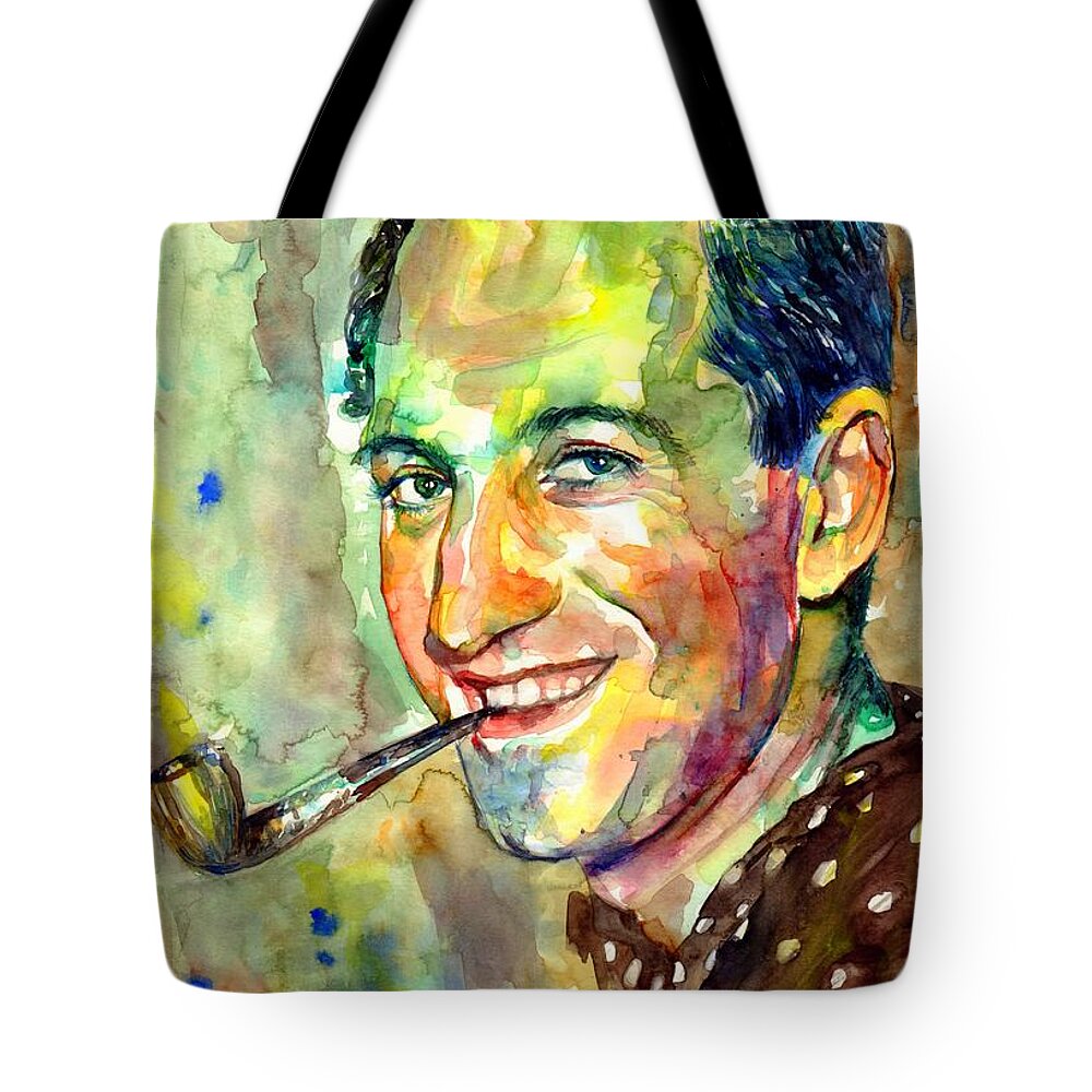 George Gershwin Tote Bag featuring the painting George Gershwin Portrait by Suzann Sines