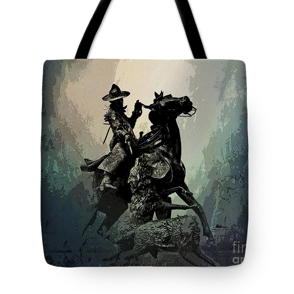 George Lane Tote Bag featuring the photograph George Lane and the Bar U Ranch by Al Bourassa