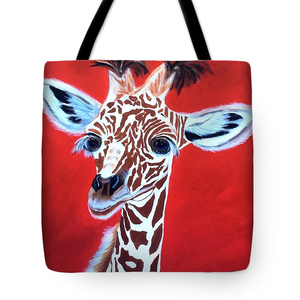  Tote Bag featuring the painting Gerry the Giraffe by Bill Manson