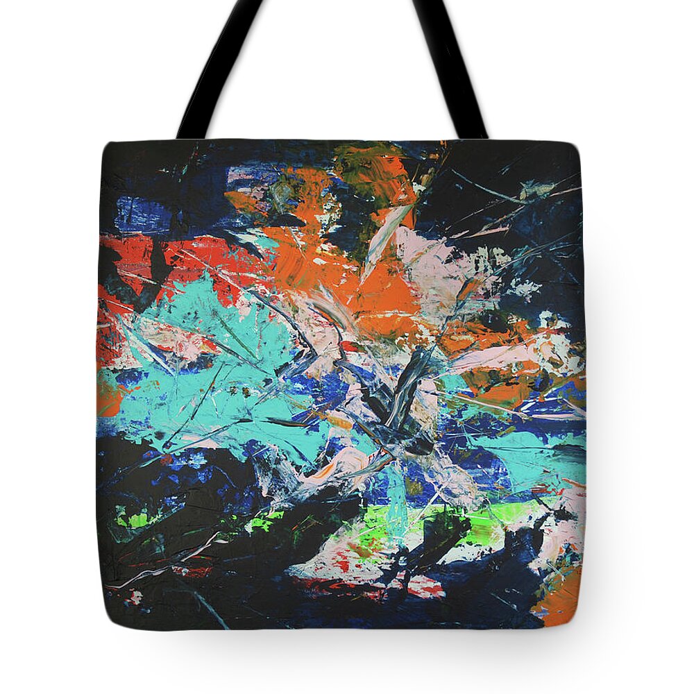Abstract Tote Bag featuring the painting Get Rhythm by Dick Richards