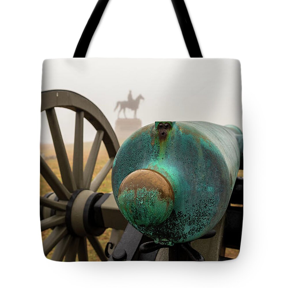 Gettysburg Tote Bag featuring the photograph Gettysburg Cannon by Amelia Pearn