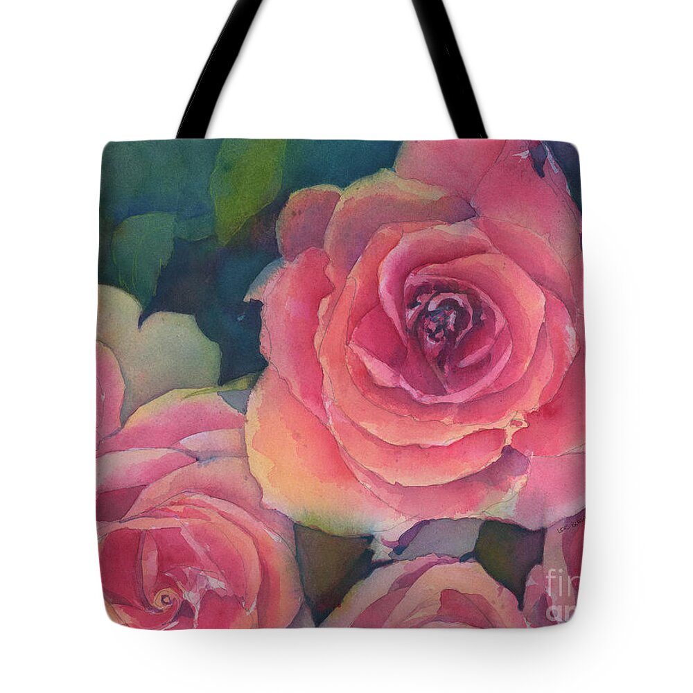 Flower Tote Bag featuring the painting Giant Showy Rose by Lois Blasberg