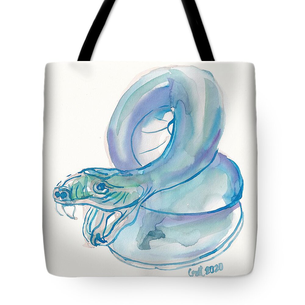 Miniature Tote Bag featuring the painting Giant Snake by George Cret