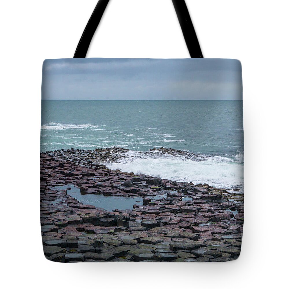 Giant's Causeway Tote Bag featuring the photograph Giant's Causeway Shoreline on a Winter Day by Nancy Gleason
