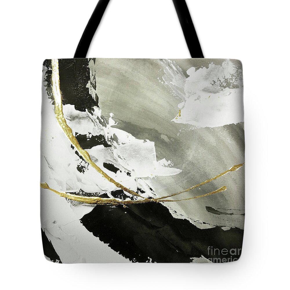 Original Watercolors Tote Bag featuring the painting Gilded Arcs 1 by Chris Paschke